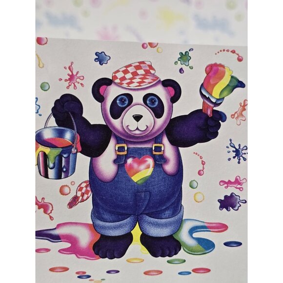 Vintage Lisa Frank Panda Painter rainbow stationary 9 Papers 5 Envelopes- Read - Picture 7 of 16
